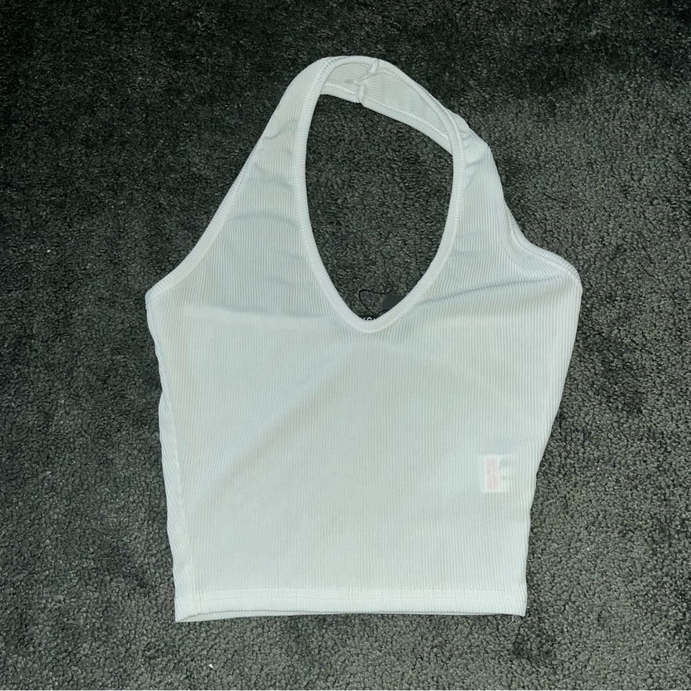 Nasty Gal White Halter Crop Top